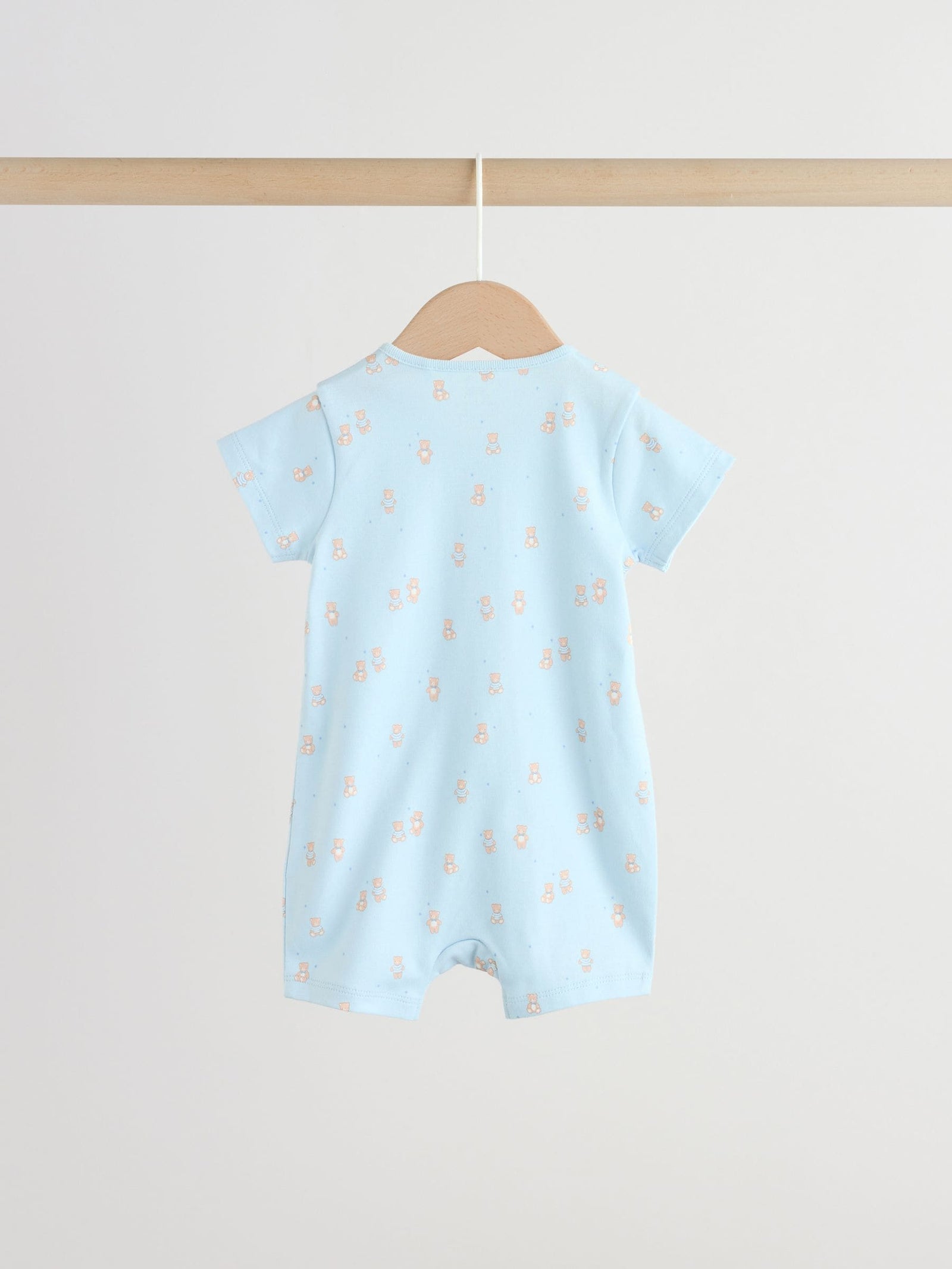 Blue Two Way Zip Baby Rompers 3 Pack (0mths-3yrs)