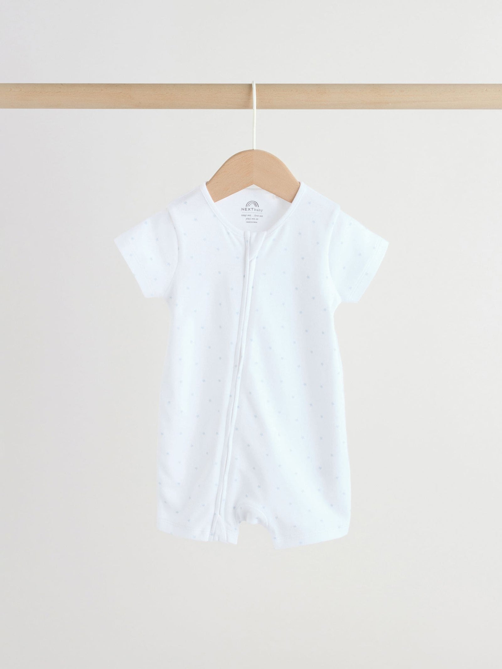 Blue Two Way Zip Baby Rompers 3 Pack (0mths-3yrs)