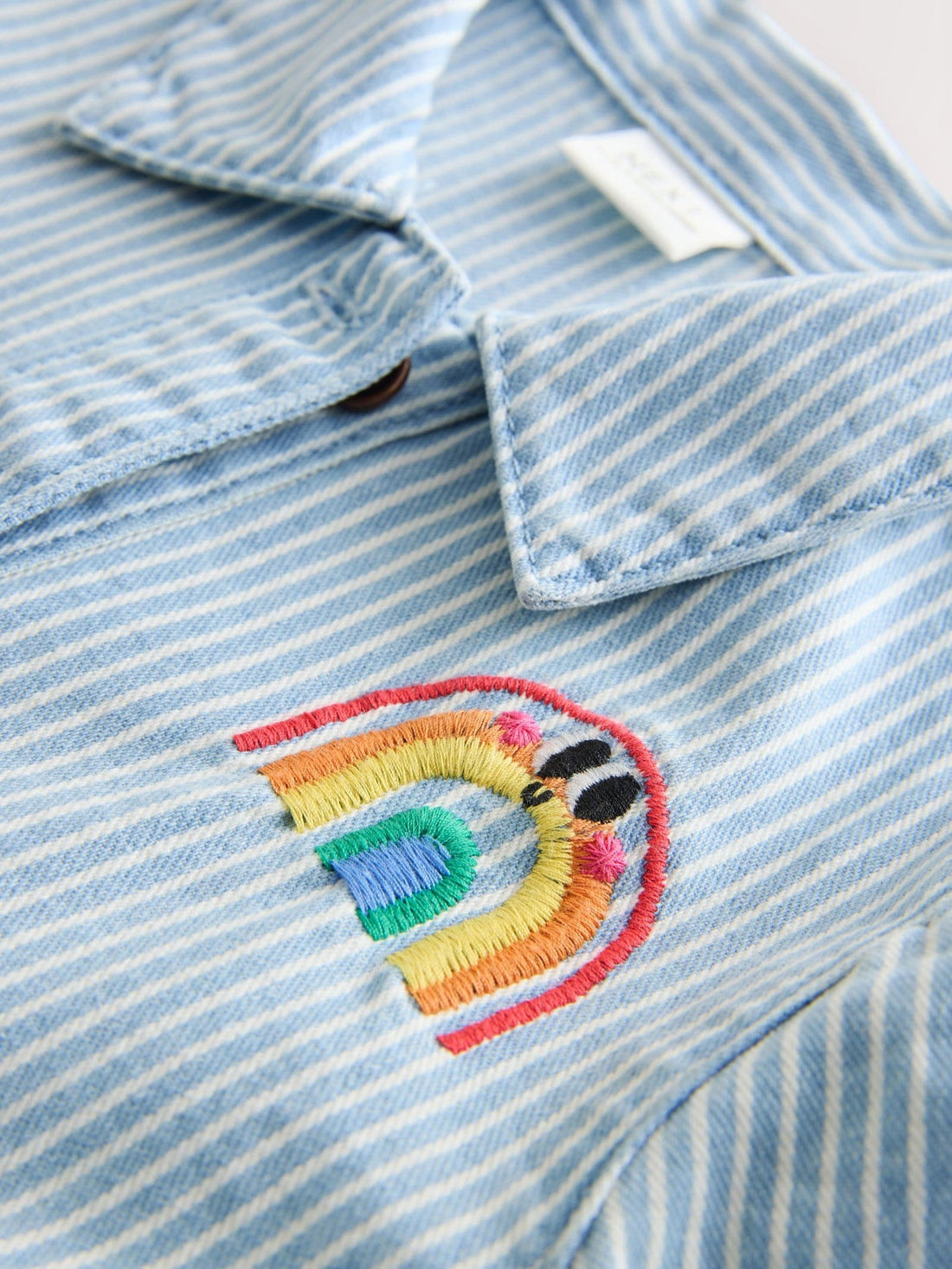 Blue Stripe Long Sleeve Cotton Dress (3mths-8yrs)