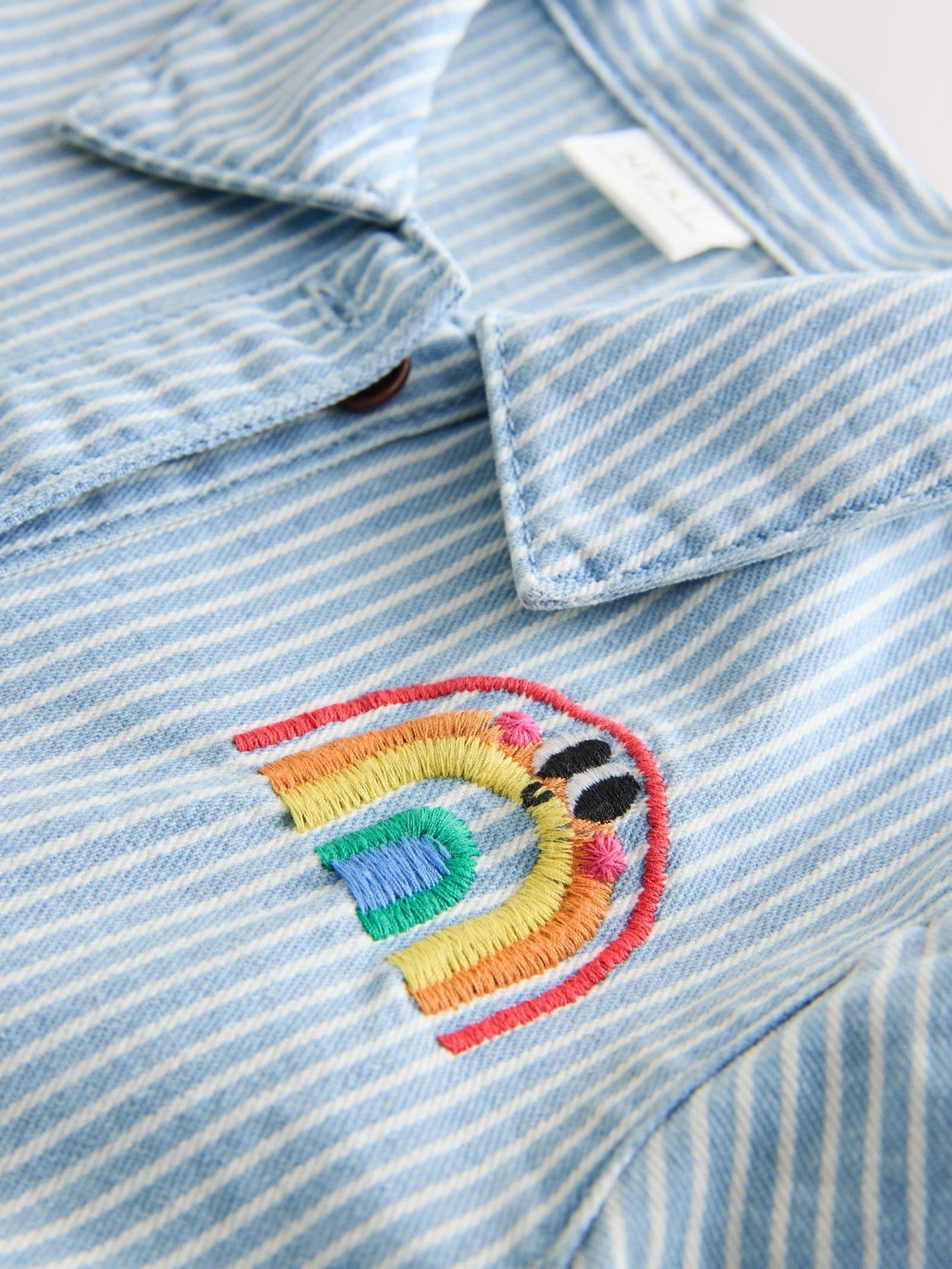 Blue Stripe Long Sleeve Cotton Dress (3mths-8yrs)