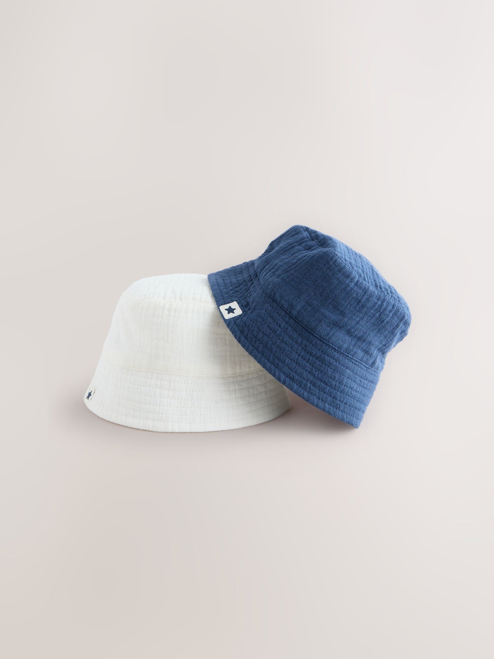 Navy/White 2 Pack Baby Bucket Hat (0mths-2yrs)