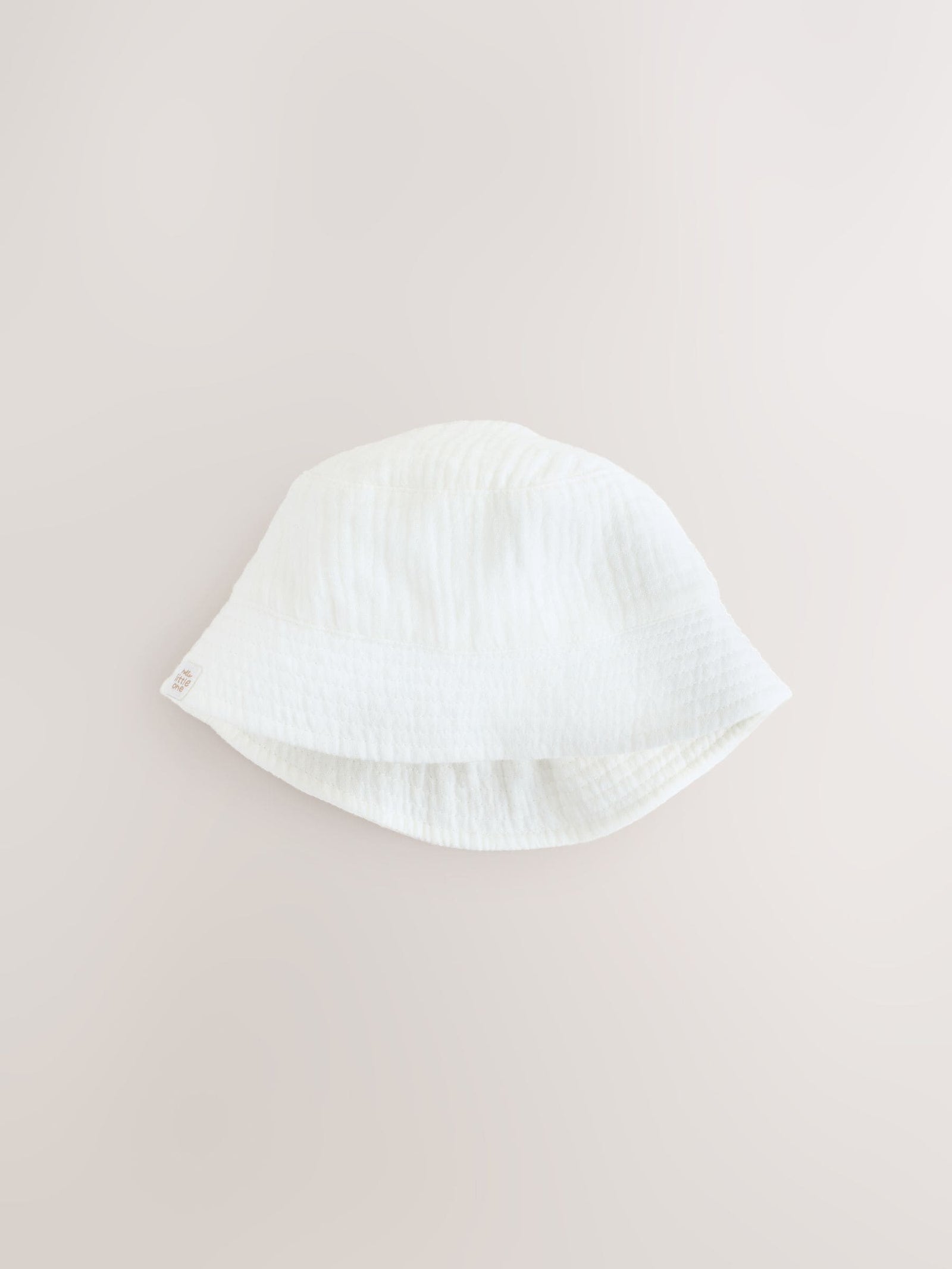 White Crinkle Baby Bucket Hat