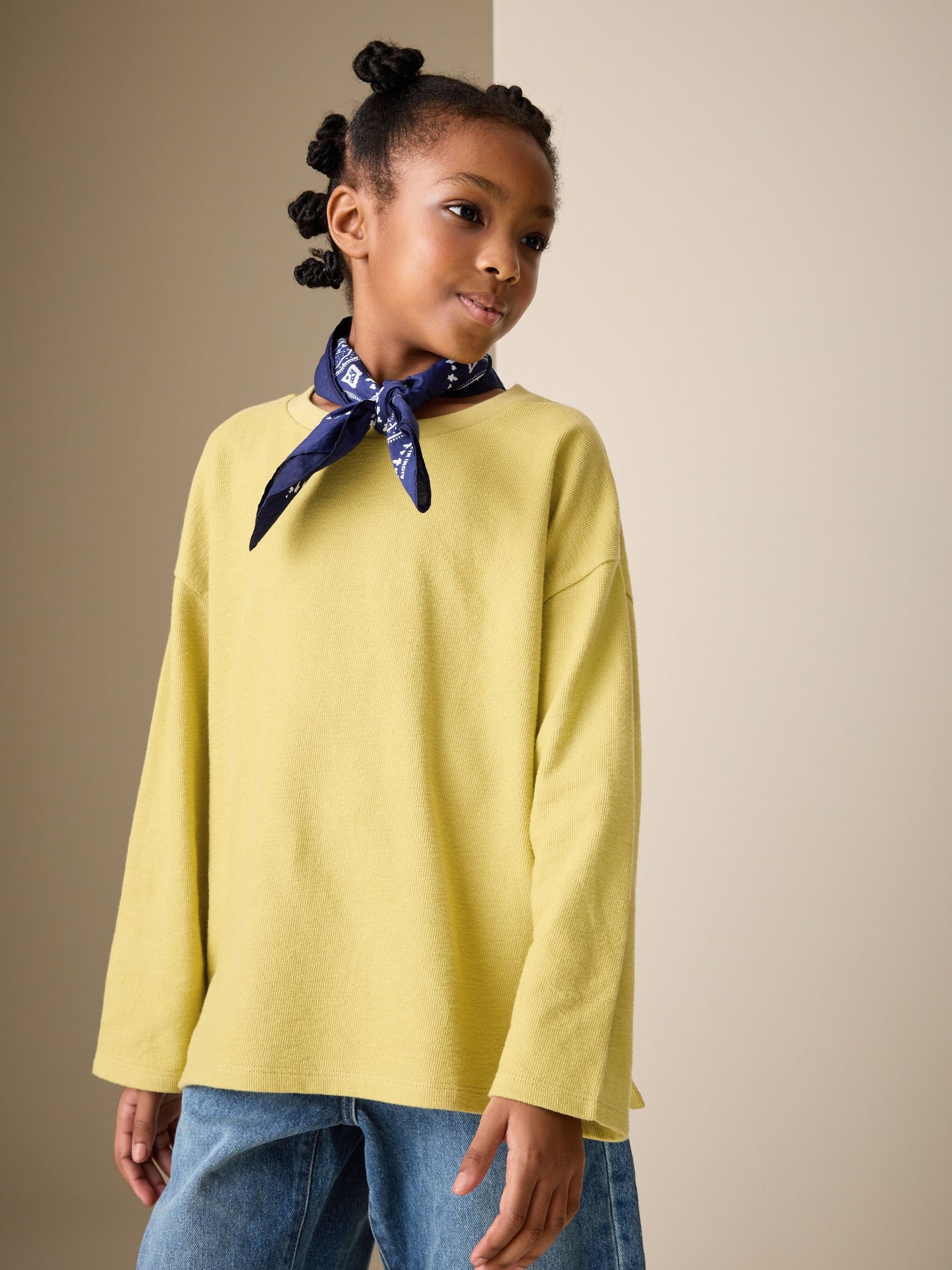 Green Textured Long Sleeve Top (3-16yrs)