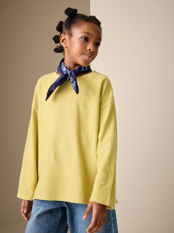 Green Textured Long Sleeve Top (3-16yrs)