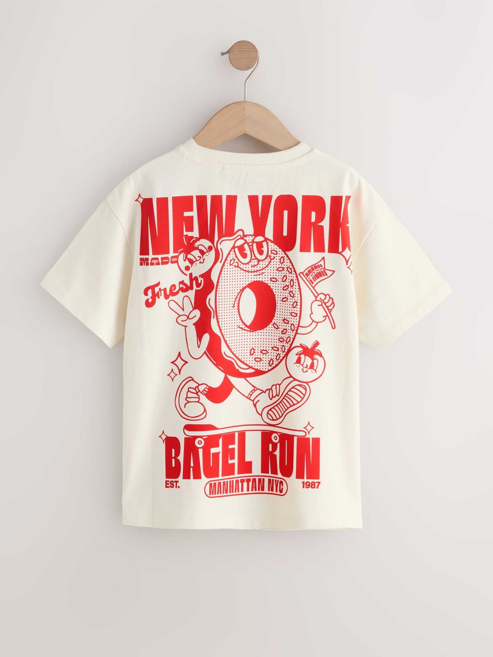 Ecru Bagel Oversized Graphic Print T-Shirt (3-16yrs)