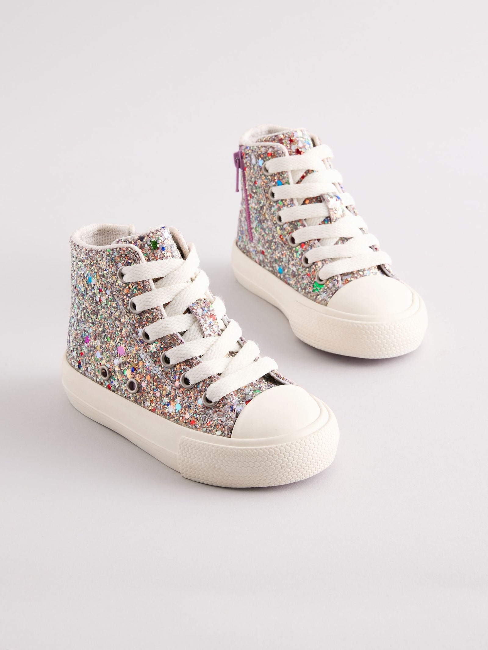Multi Glitter Wide Fit (G) High Top Trainers