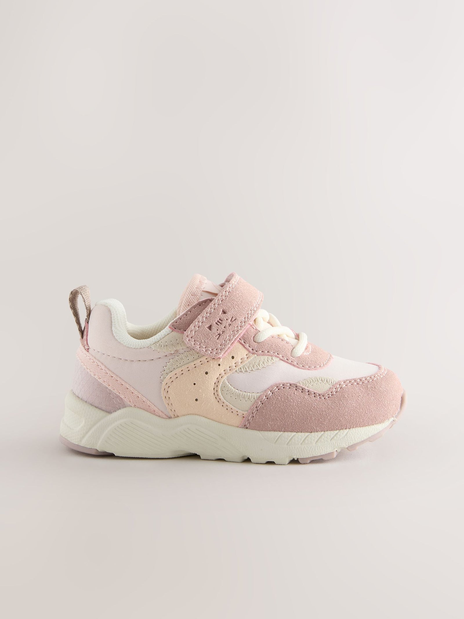 Pink Wide Fit (G) Elastic Lace Touch Fasten Trainers