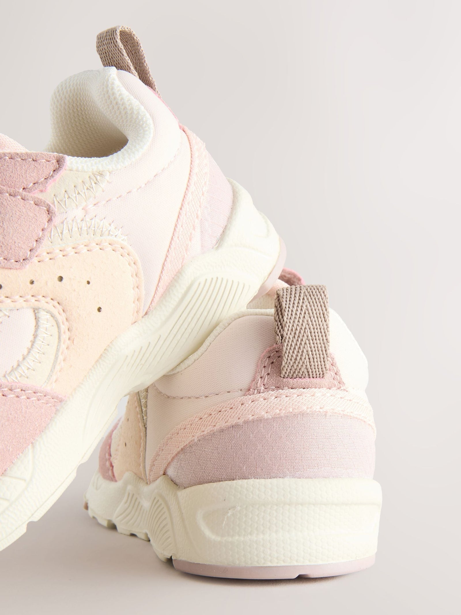 Pink Wide Fit (G) Elastic Lace Touch Fasten Trainers