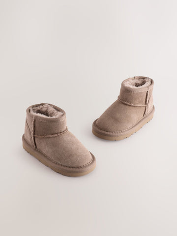 Mink Brown Water Repellent Wide Fit (G) Suede Pull On Boots