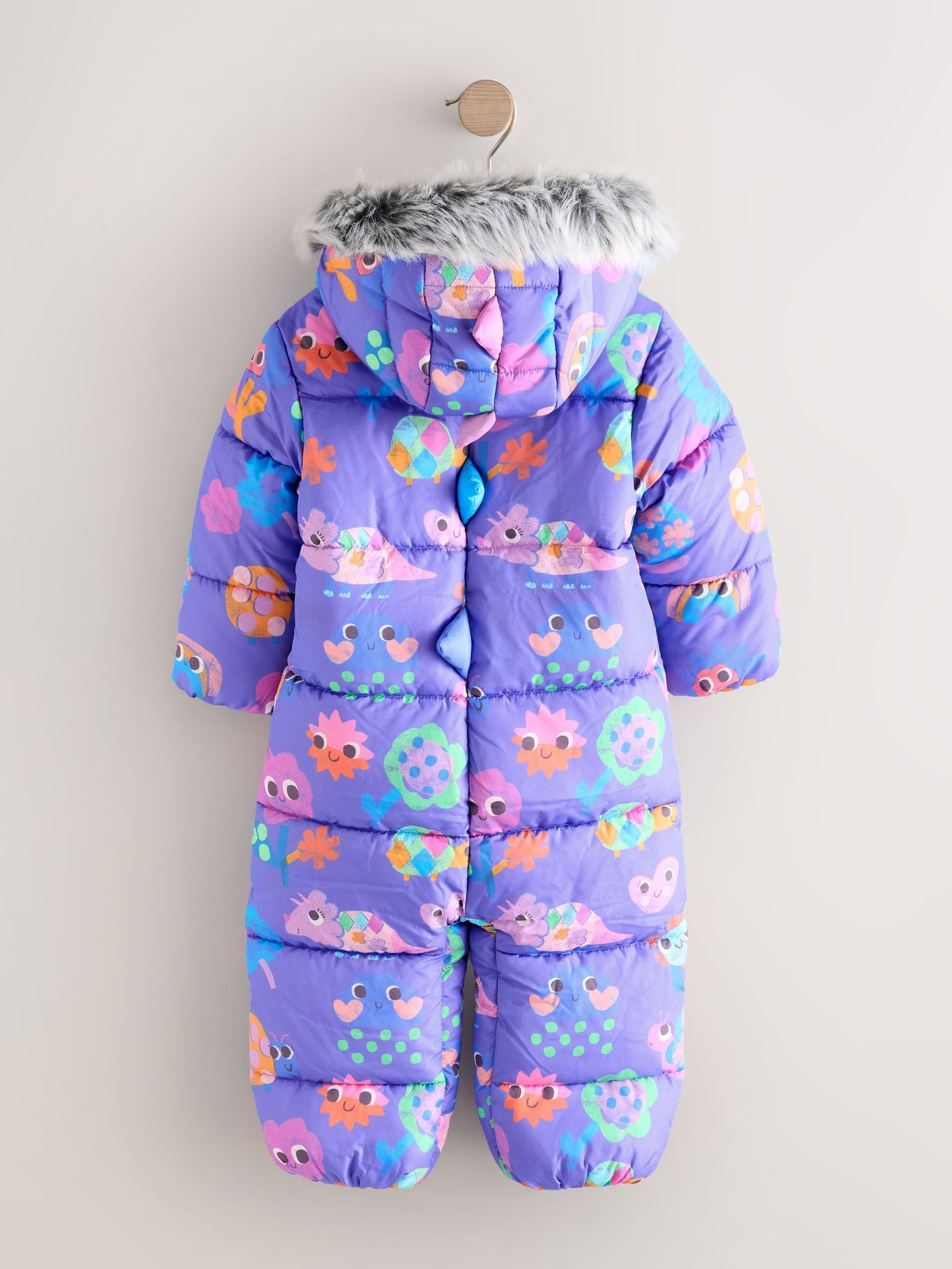 Purple Character Shower Resistant Faux Fur Trim Snowsuit (3mths-7yrs)