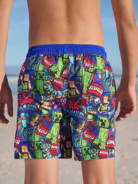 Navy Minecraft Swim Shorts (3-16yrs)