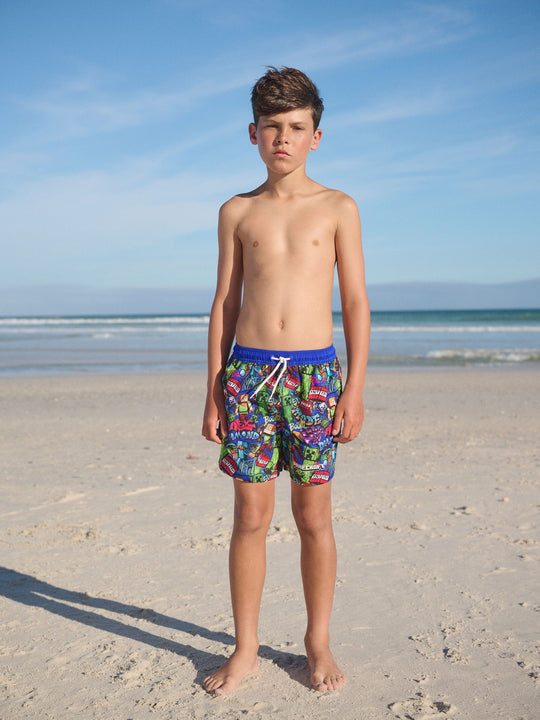 Navy Minecraft Swim Shorts (3-16yrs)