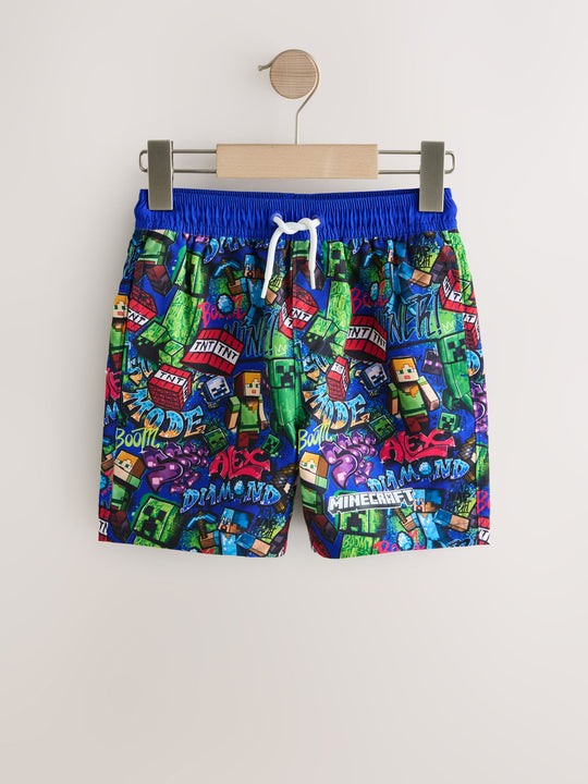 Navy Minecraft Swim Shorts (3-16yrs)