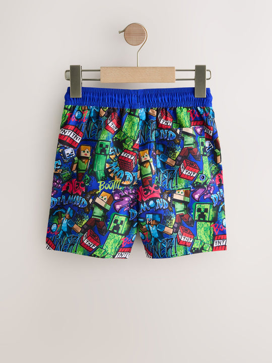 Navy Minecraft Swim Shorts (3-16yrs)