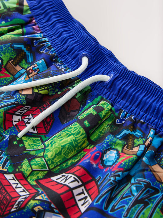 Navy Minecraft Swim Shorts (3-16yrs)