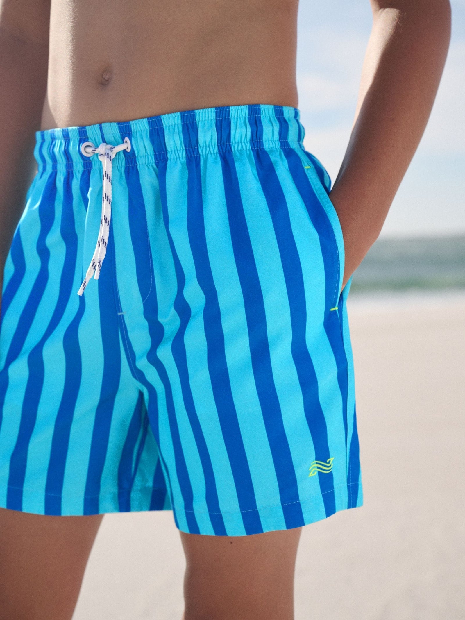 Cobalt Blue Stripe Swim Shorts (3-16yrs)
