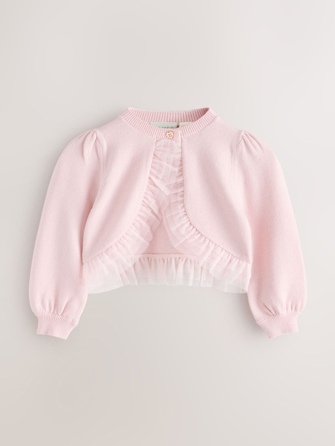 Baker by Ted Baker Knitted Mesh Ruffle Hem Cardigan