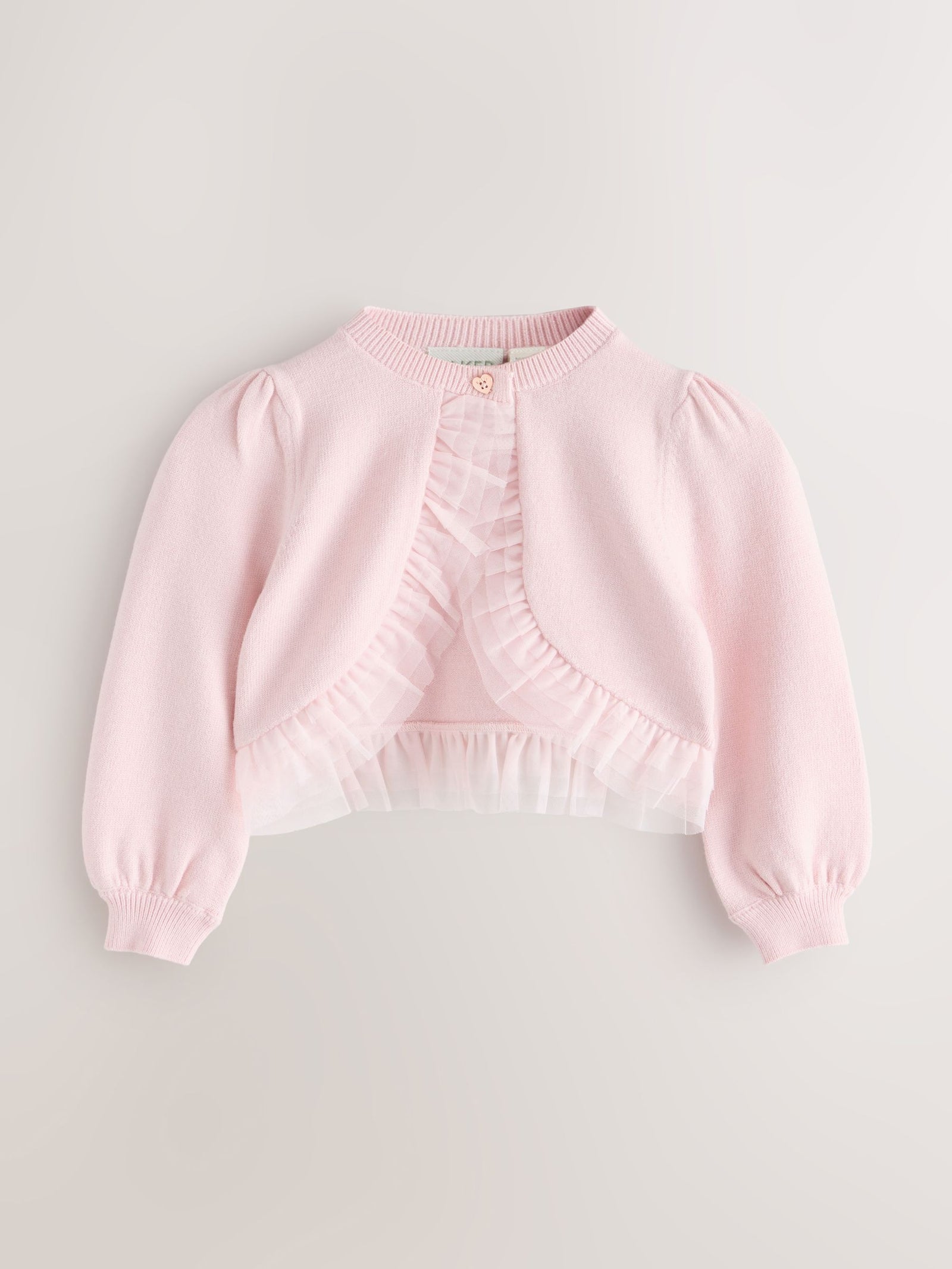 Baker by Ted Baker Knitted Mesh Ruffle Hem Cardigan