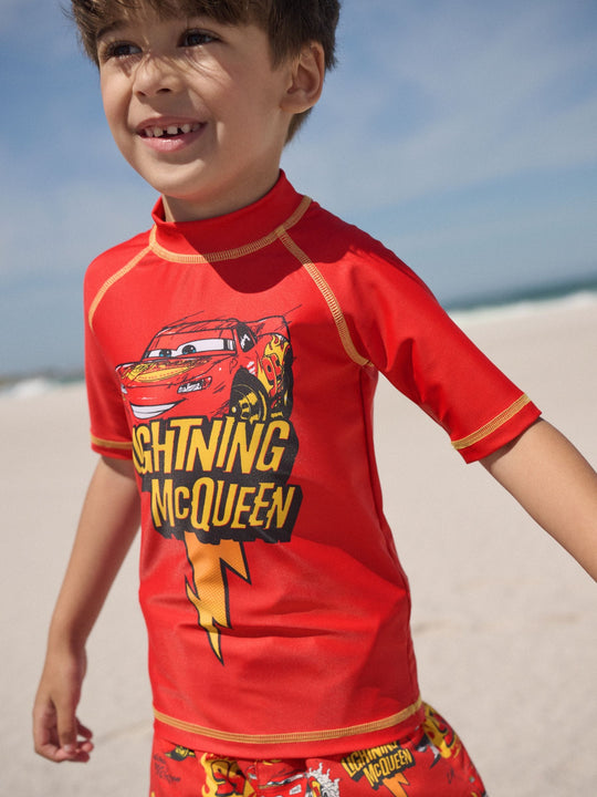 Lightening McQueen Rash Vest and Swim Shorts Set (3mths-7yrs)