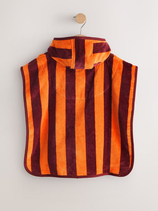 Orange Stripe Towelling Poncho (9mths-6yrs)