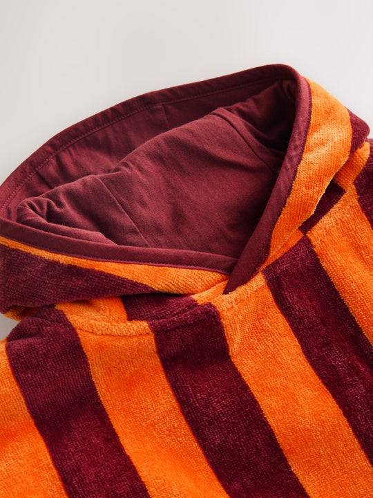 Orange Stripe Towelling Poncho (9mths-6yrs)