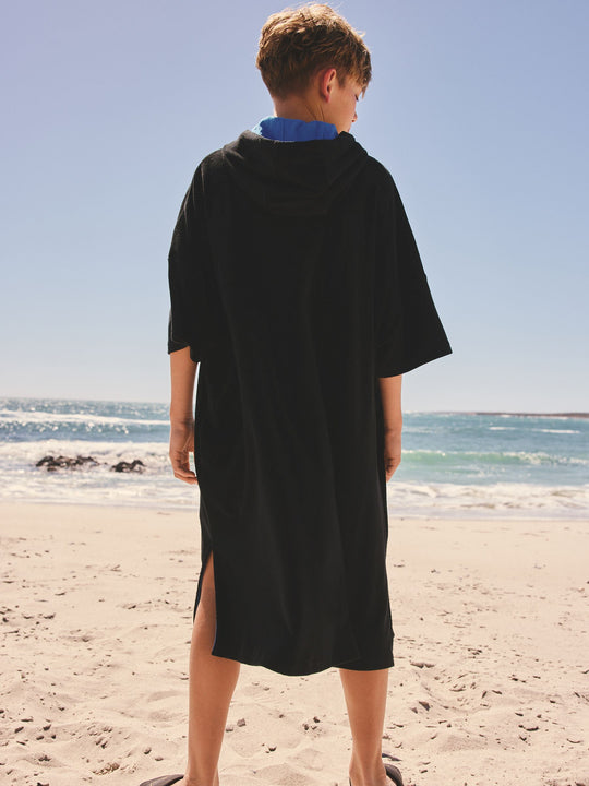 Black Towelling Poncho (3-16yrs)