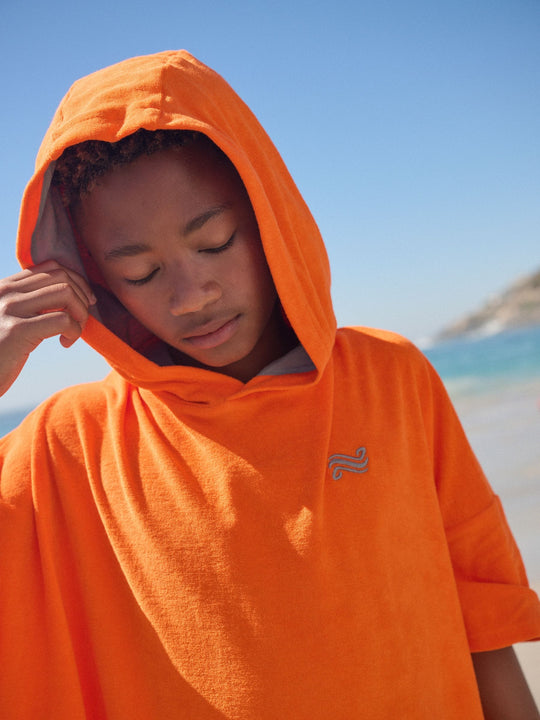 Orange Towelling Poncho (3-16yrs)
