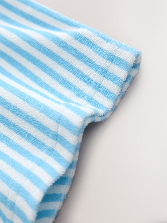 Blue Striped Towelling All-In-One (3mths-7yrs)