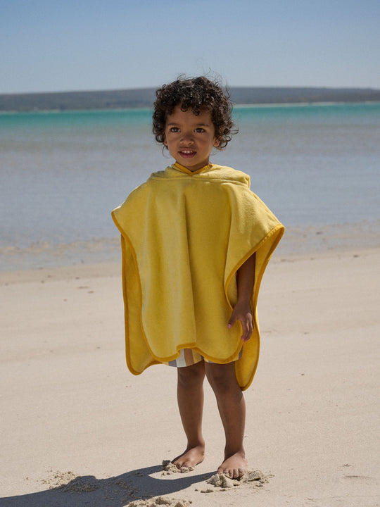 Yellow Lion Towelling Poncho (9mths-6yrs)