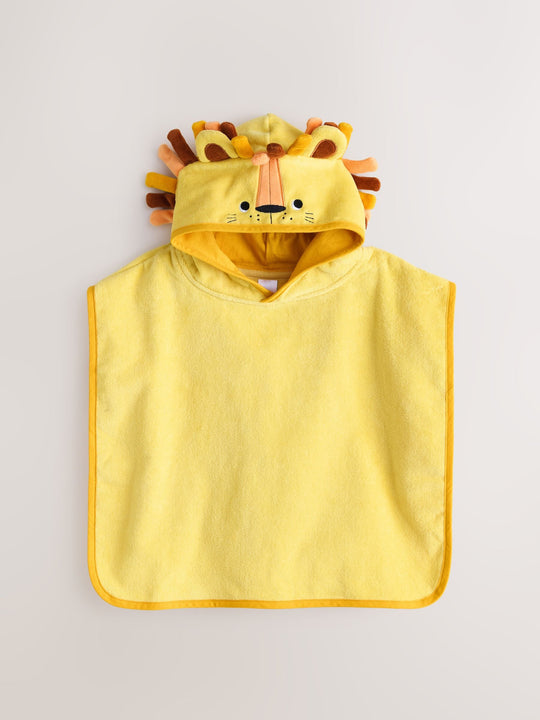 Yellow Lion Towelling Poncho (9mths-6yrs)