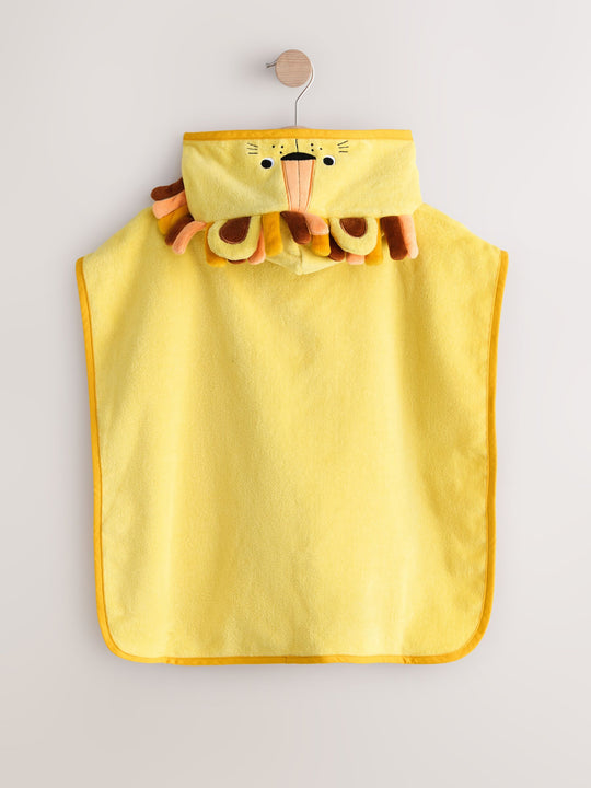 Yellow Lion Towelling Poncho (9mths-6yrs)
