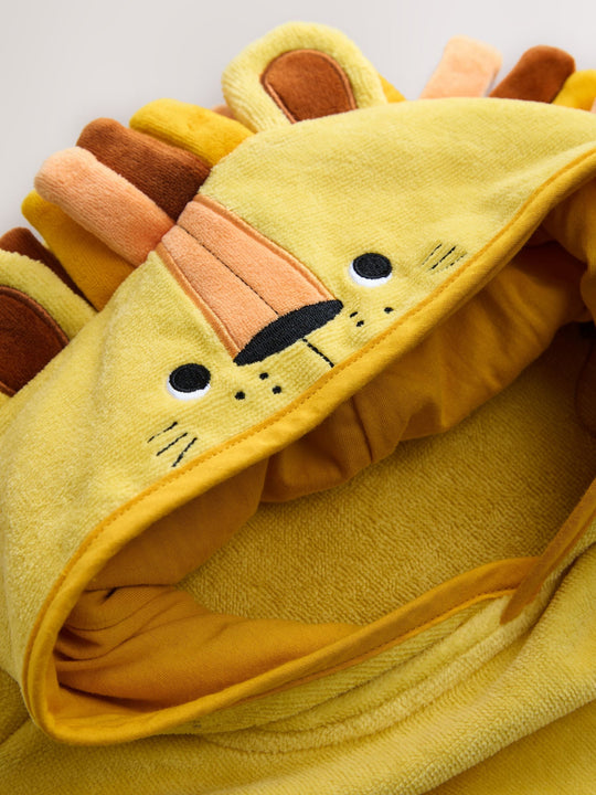 Yellow Lion Towelling Poncho (9mths-6yrs)