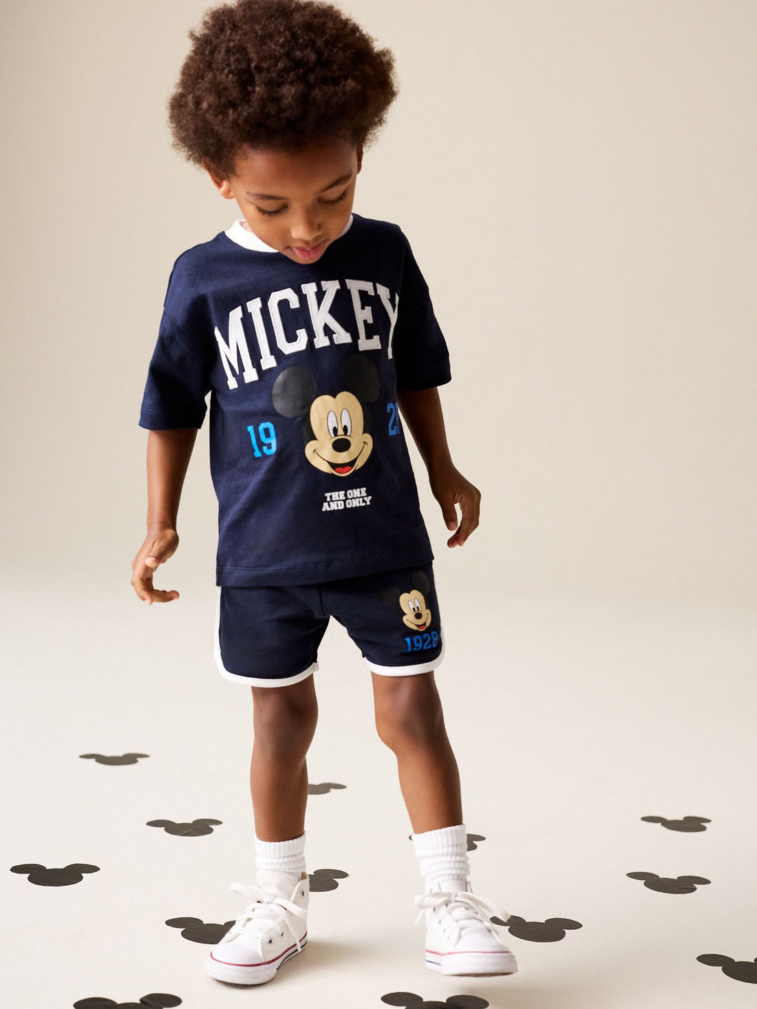 Navy Blue/White Mickey Mouse T-Shirt and Shorts Set (3mths-8yrs)