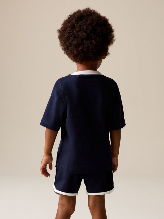 Navy Blue/White Mickey Mouse T-Shirt and Shorts Set (3mths-8yrs)
