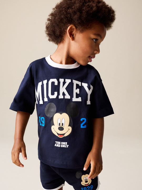 Navy Blue/White Mickey Mouse T-Shirt and Shorts Set (3mths-8yrs)