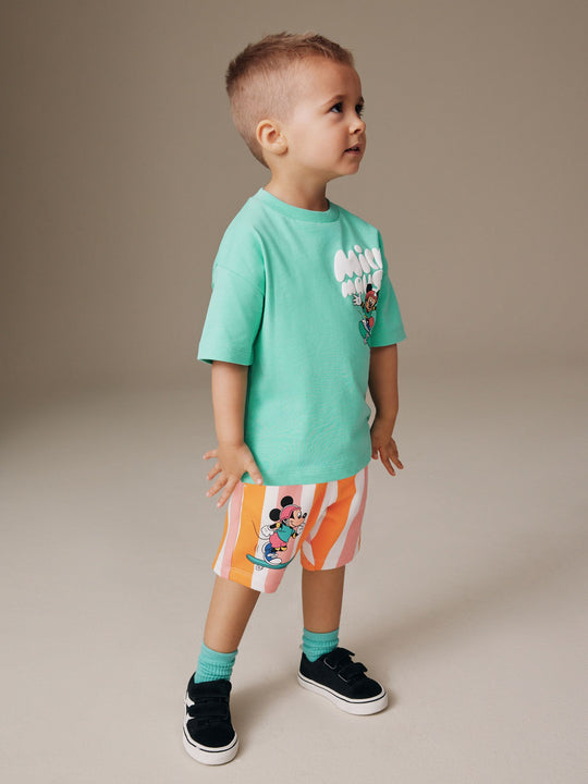 Green/Orange Mickey Mouse T-Shirt and Shorts Set (3mths-8yrs)