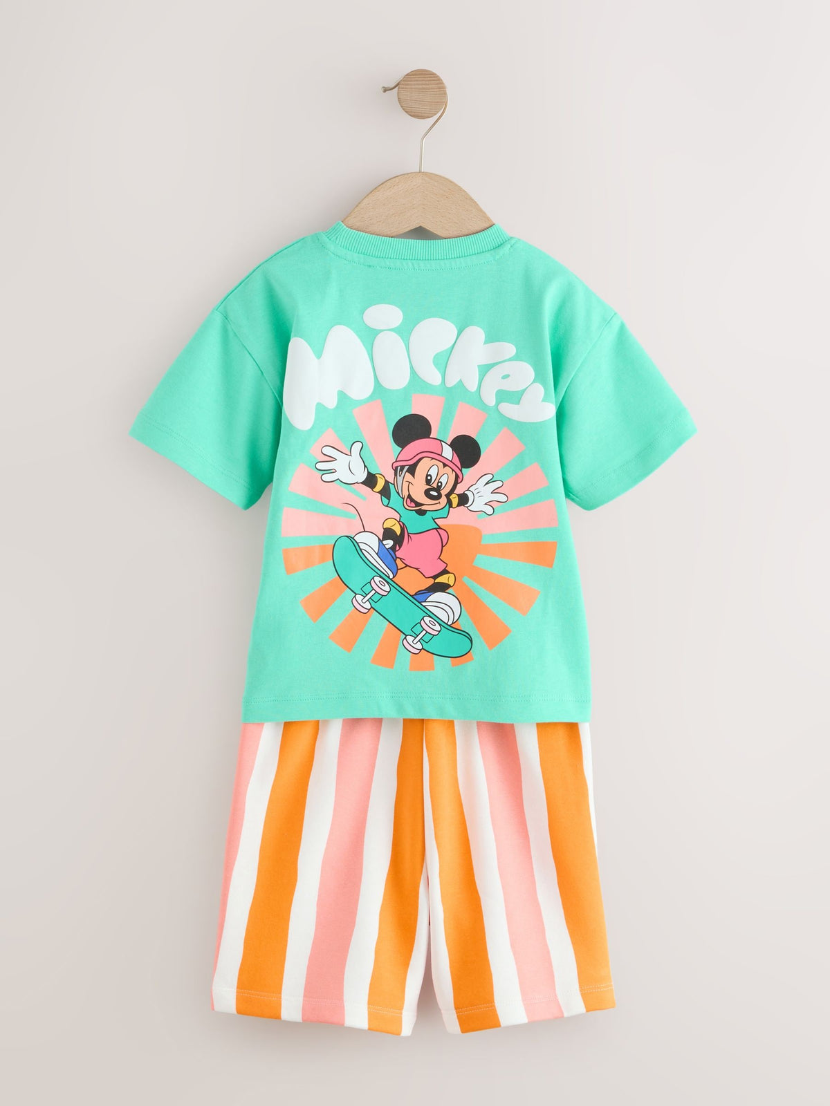 Green/Orange Mickey Mouse T-Shirt and Shorts Set (3mths-8yrs)