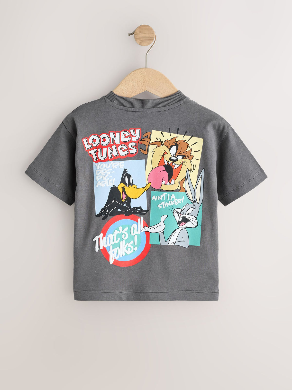 Charcoal Grey Looney Tunes Short Sleeve T-Shirt (3mths-8yrs)