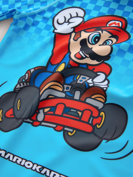 Blue Mario Rash Vest (3-16yrs)