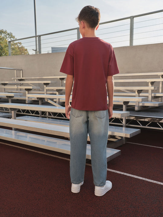 Berry Red Varsity Short Sleeve Graphic T-Shirt (3-16yrs)