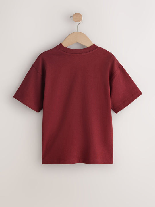 Berry Red Varsity Short Sleeve Graphic T-Shirt (3-16yrs)