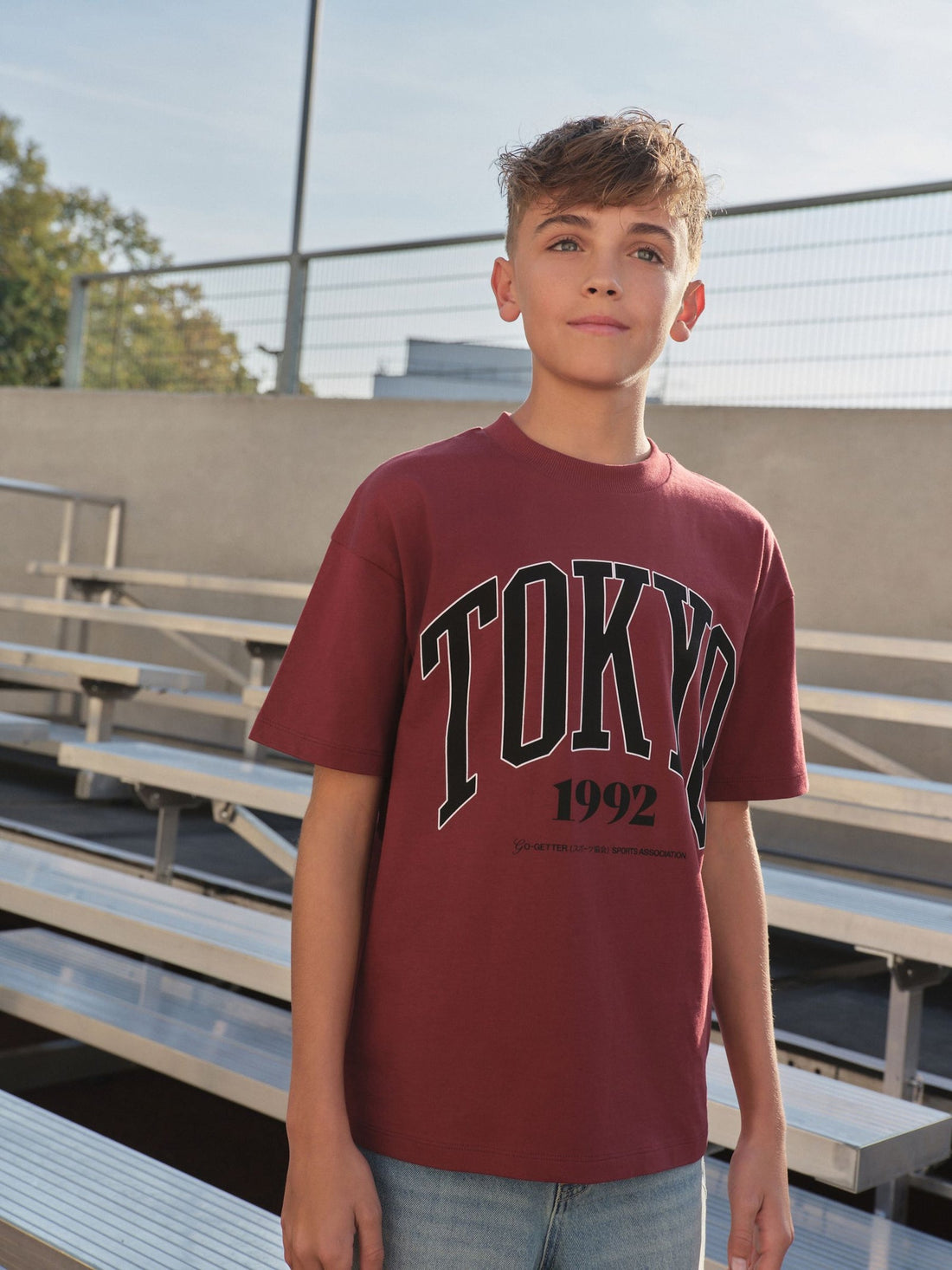 Berry Red Varsity Short Sleeve Graphic T-Shirt (3-16yrs)