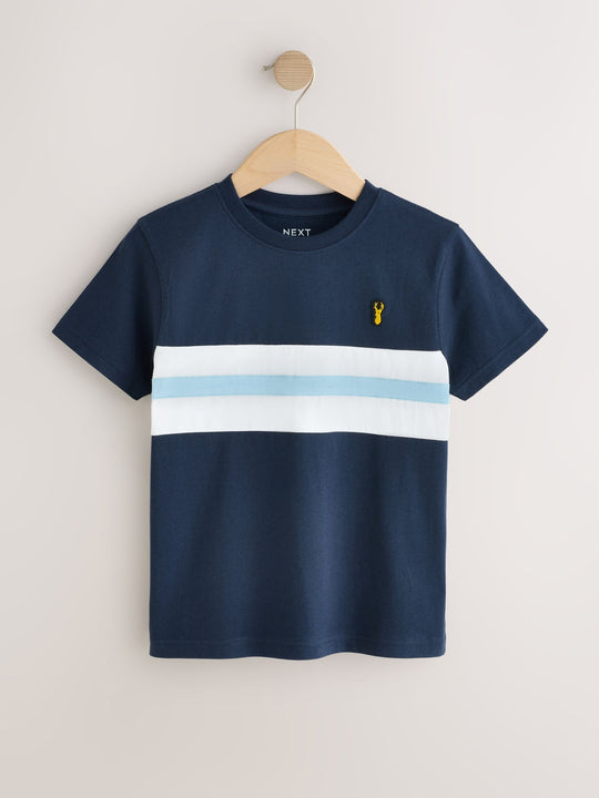 Blue Regular Fit Relaxed Fit Colourblock Short Sleeve T-Shirts 3 Pack (3-16yrs) (3-16yrs)