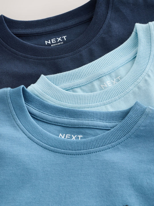 Blue Regular Fit Relaxed Fit Colourblock Short Sleeve T-Shirts 3 Pack (3-16yrs) (3-16yrs)