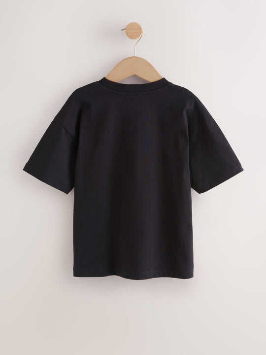 Black Headphones Short Sleeve Graphic T-Shirt (3-16yrs)