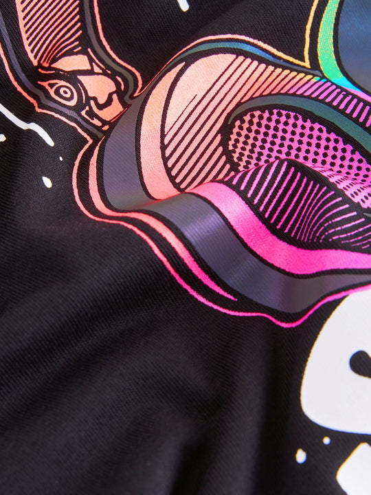 Black Headphones Short Sleeve Graphic T-Shirt (3-16yrs)