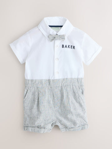 Baker by Ted Baker Blue/Navy Textured Smart Romper