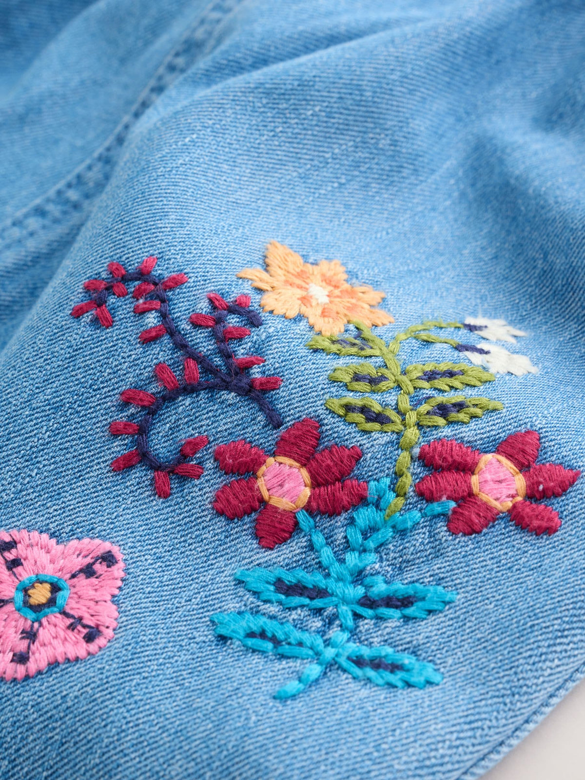 Embroidered Denim Dungarees and Long Sleeve Bodysuit Set 2 Piece (0mths-3yrs)