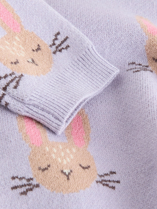 Purple Rabbit Baby Knitted Jumper and Leggings Set 2 Piece (0mths-2yrs)