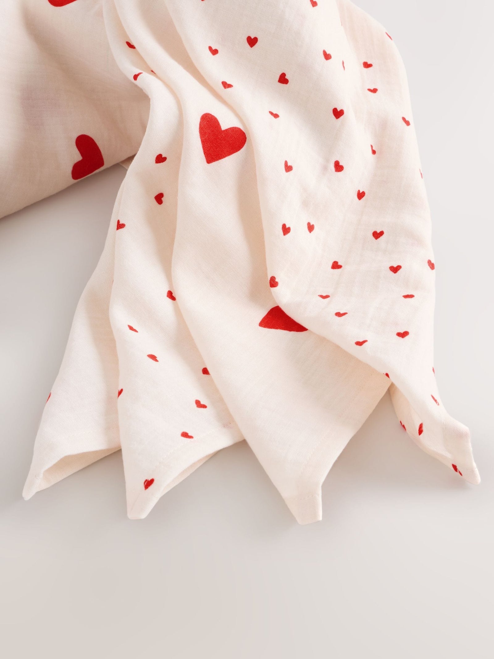 Red Hearts Baby Muslins Cloths 4 Pack
